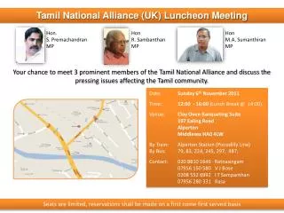 Tamil National Alliance (UK) Luncheon Meeting