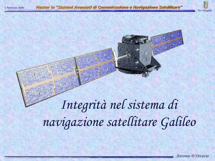 integrit nel sistema di navigazione satellitare galileo