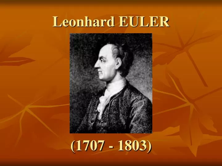 leonhard euler 1707 1803