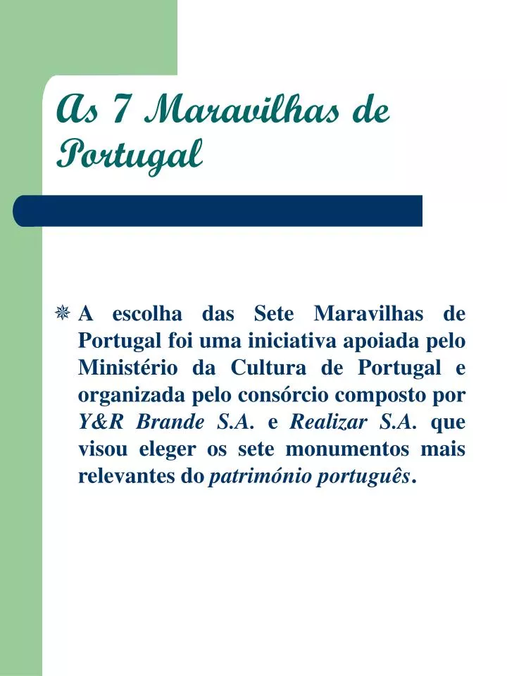 as 7 maravilhas de portugal
