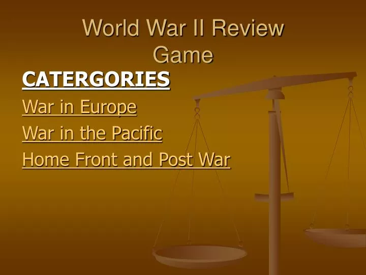 world war ii review game