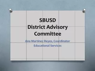 SBUSD District Advisory Committee