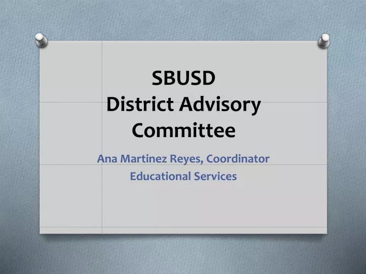 sbusd district advisory committee