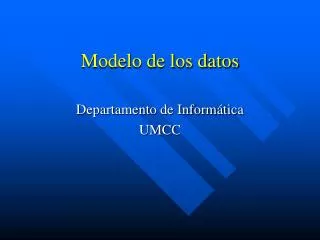 modelo de los datos