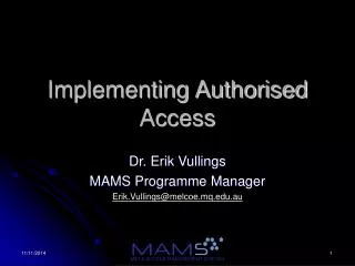 Implementing Authorised Access