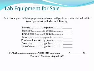 Lab Equipment for Sale