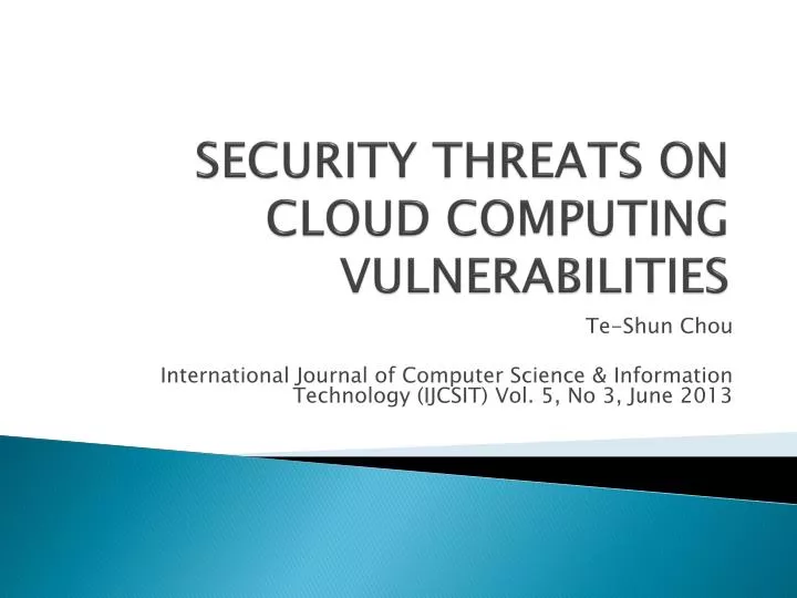 security threats on cloud computing vulnerabilities
