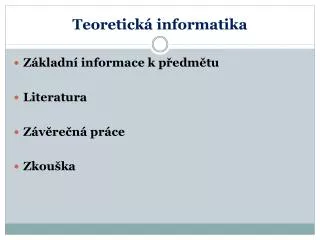 teoretick informatika