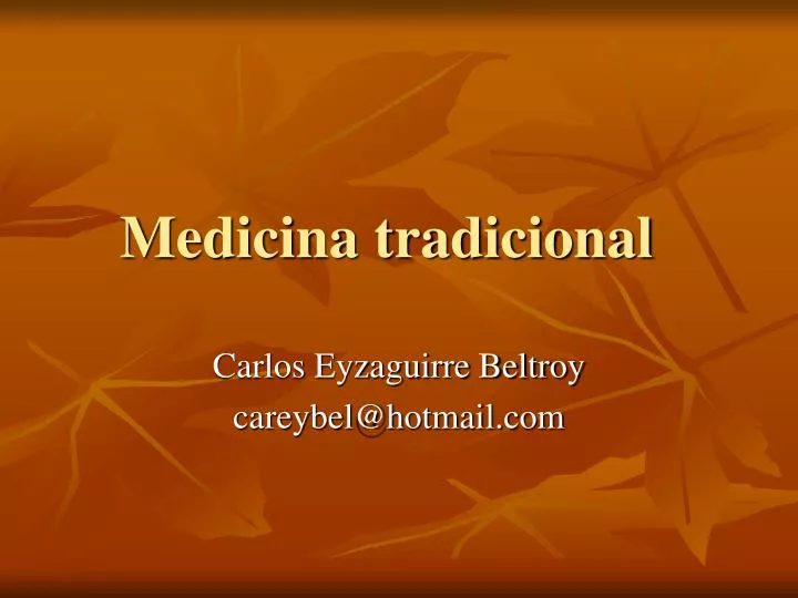 medicina tradicional