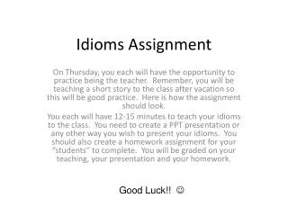 Idioms Assignment