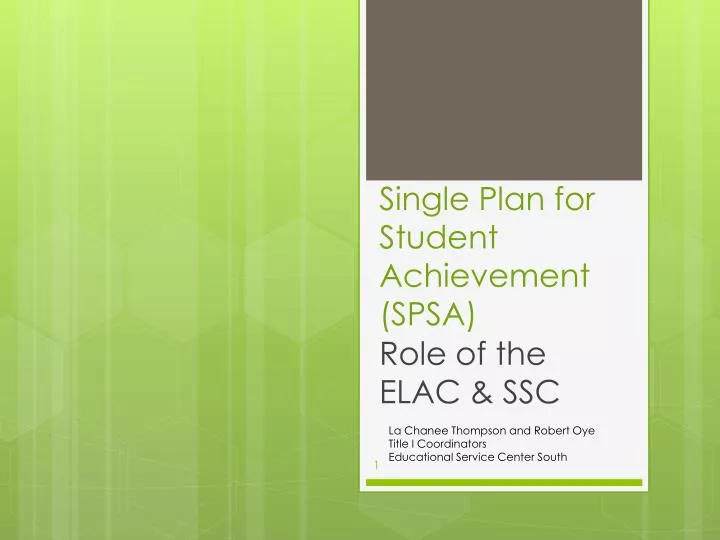 single plan for student achievement spsa