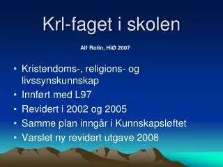 krl faget i skolen