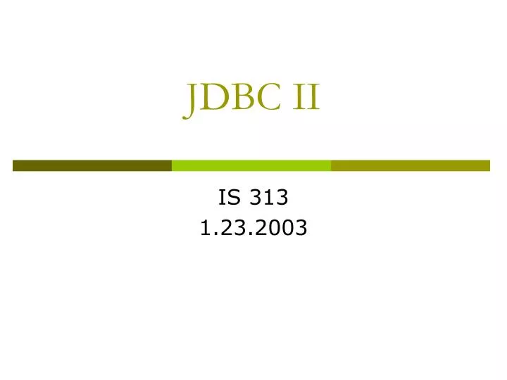 jdbc ii