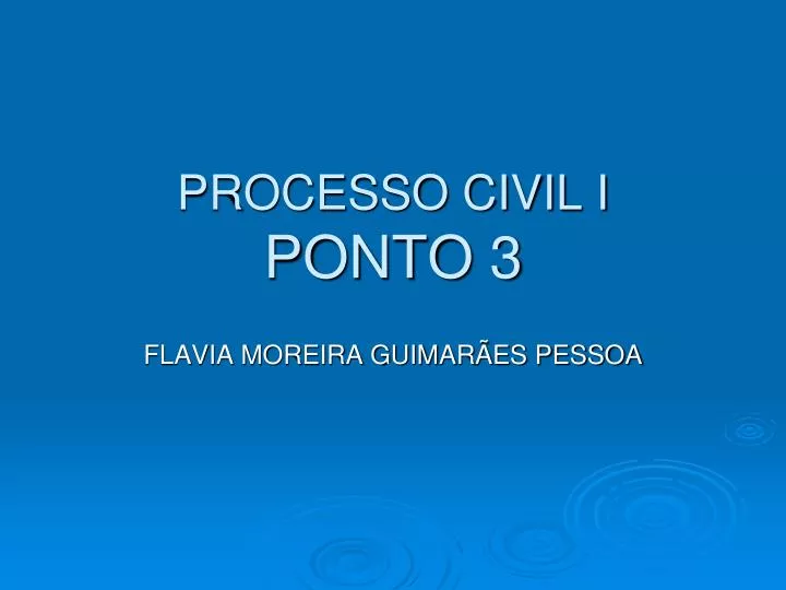 processo civil i ponto 3