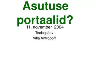 asutuse portaalid
