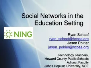 Social Networks in the Education Setting