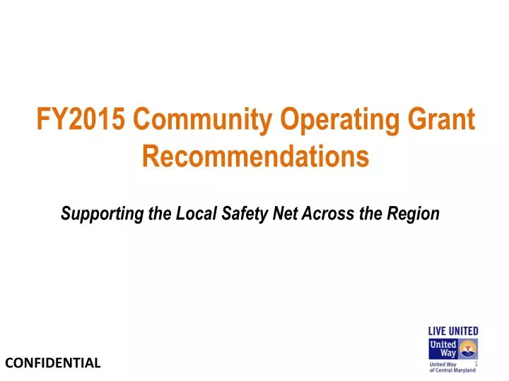 fy2015 community operating grant recommendations