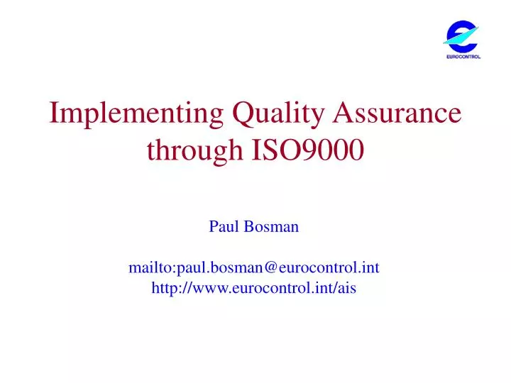 implementing quality assurance through iso9000