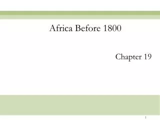 Africa Before 1800