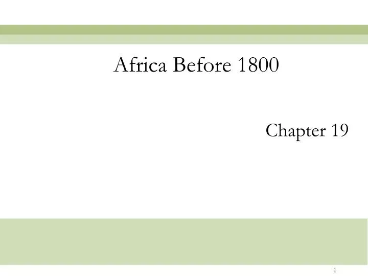 africa before 1800
