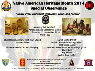 Native American Heritage Month 2014 Special Observance