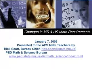 Changes in MS &amp; HS Math Requirements