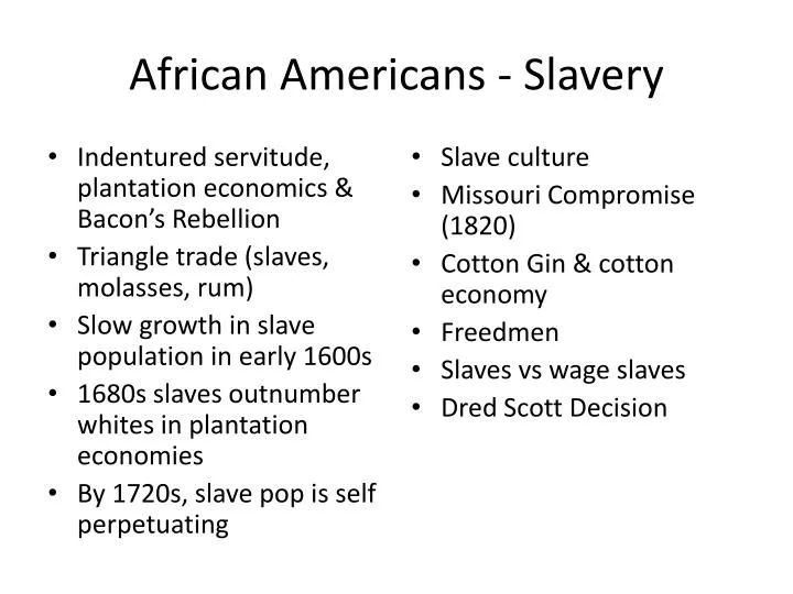 african americans slavery