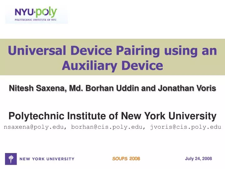 universal device pairing using an auxiliary device