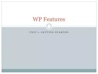WP Features