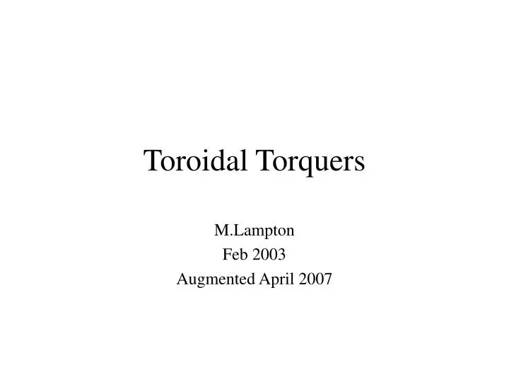 toroidal torquers
