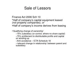 Sale of Lessors