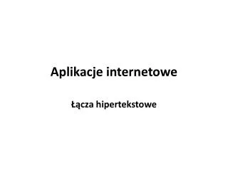 aplikacje internetowe