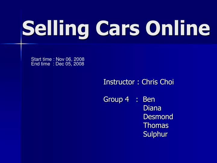 selling cars online