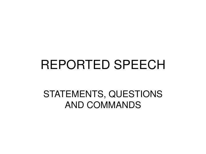 reported speech