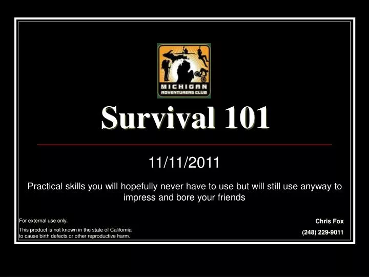 survival 101