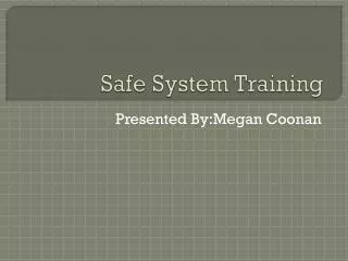 Safe System Training
