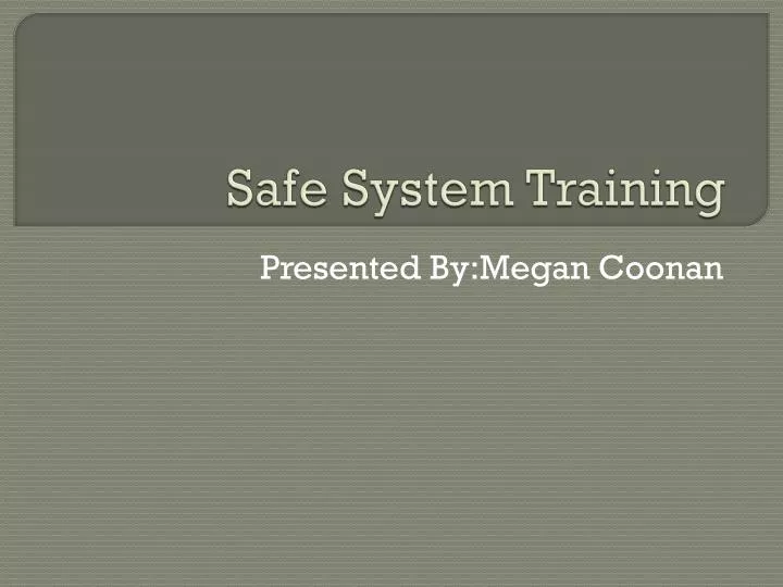 safe system training