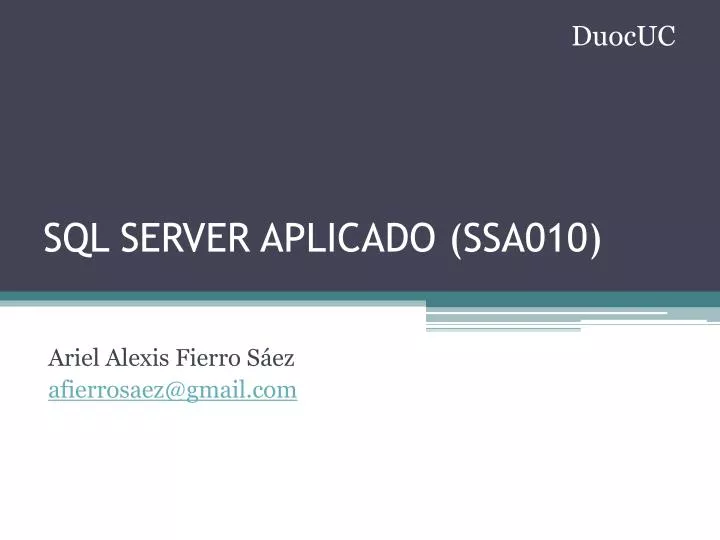 sql server aplicado ssa010