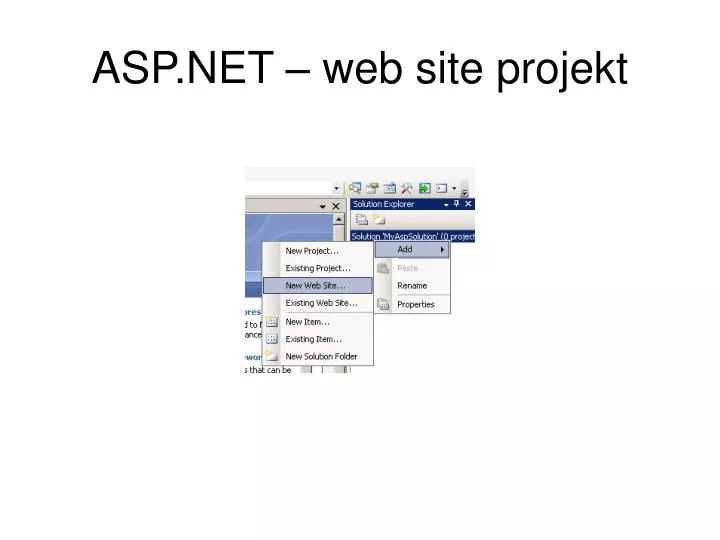 asp net web site projekt