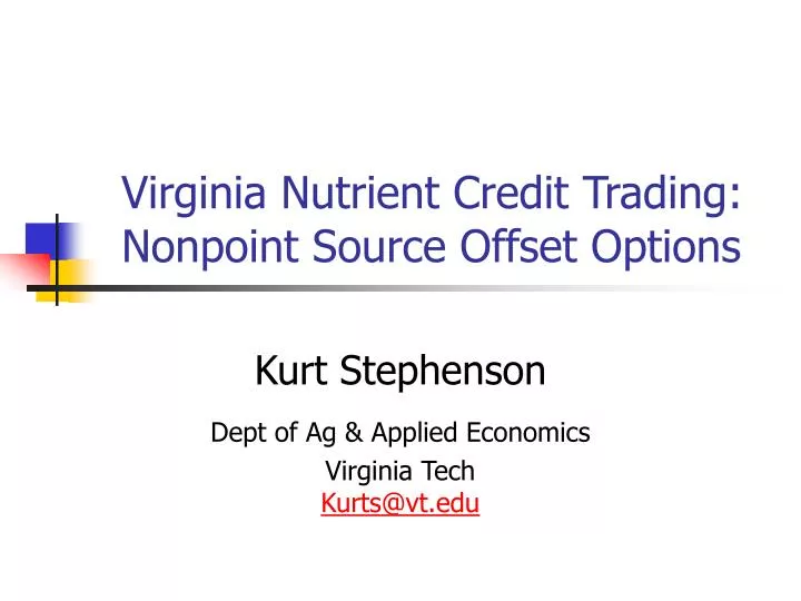 virginia nutrient credit trading nonpoint source offset options