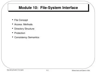 Module 10: File-System Interface