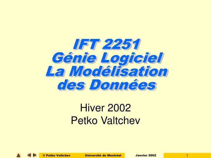 ift 2251 g nie logiciel la mod lisation des donn es