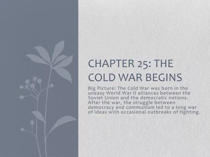 chapter 25 the cold war begins