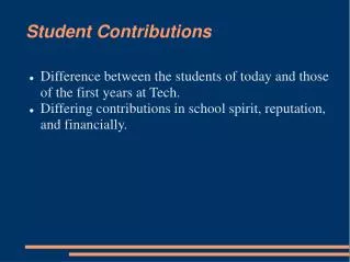 Student Contributions