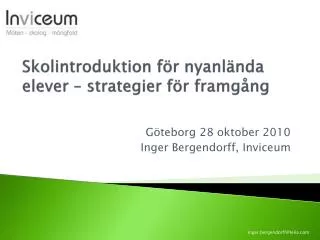 skolintroduktion f r nyanl nda elever strategier f r framg ng