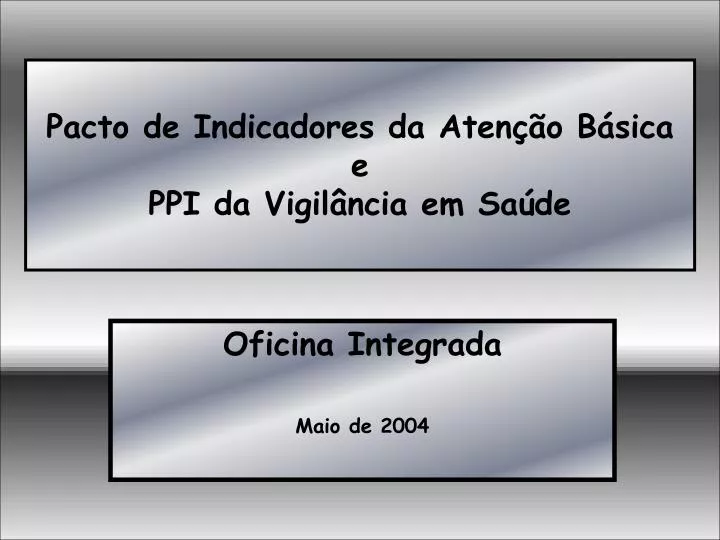 pacto de indicadores da aten o b sica e ppi da vigil ncia em sa de