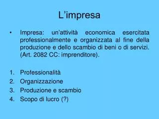 l impresa