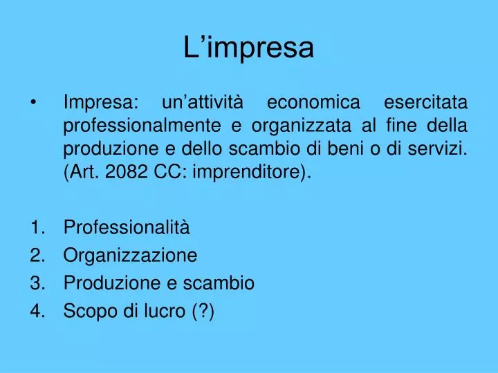 l impresa