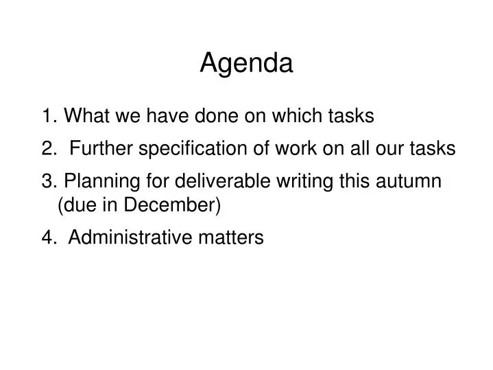 agenda