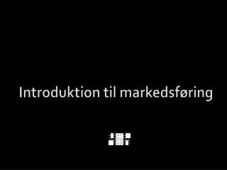 introduktion til markedsf ring